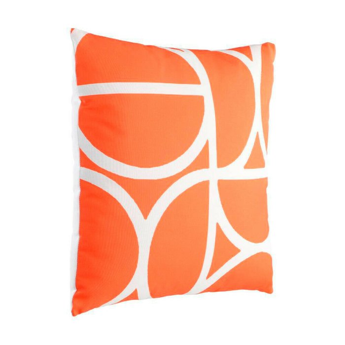 Декоративная подушка Tsunan 45х45 оранжево-белого цвета - лучшие Декоративные подушки в INMYROOM