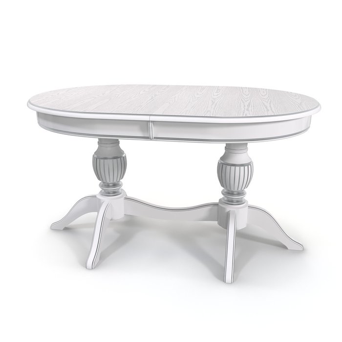 Раздвижной обеденный стол Йорк белого цвета с серебряной патиной - купить Обеденные столы по цене 46345.0