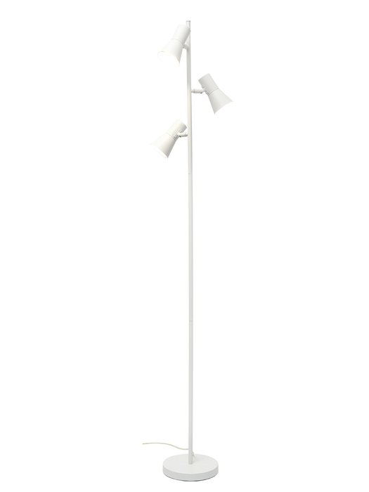 Светильник напольный Modern белого цвета с тремя плафонами 