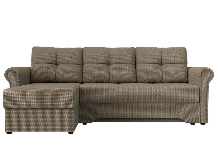 Угловой диван-кровать Леон бежево-коричневого цвета левый угол - купить Угловые диваны по цене 39999.0