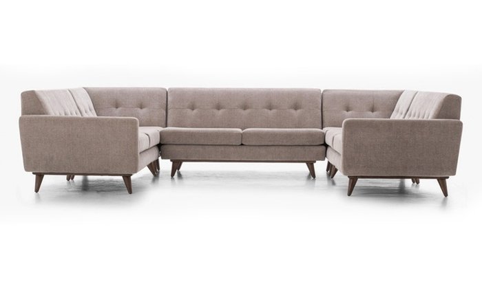 Модульный п-образный угловой диван серого цвета - купить Угловые диваны по цене 98550.0
