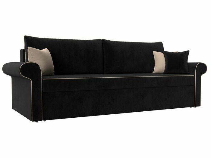 Прямой диван-кровать Милфорд черного цвета