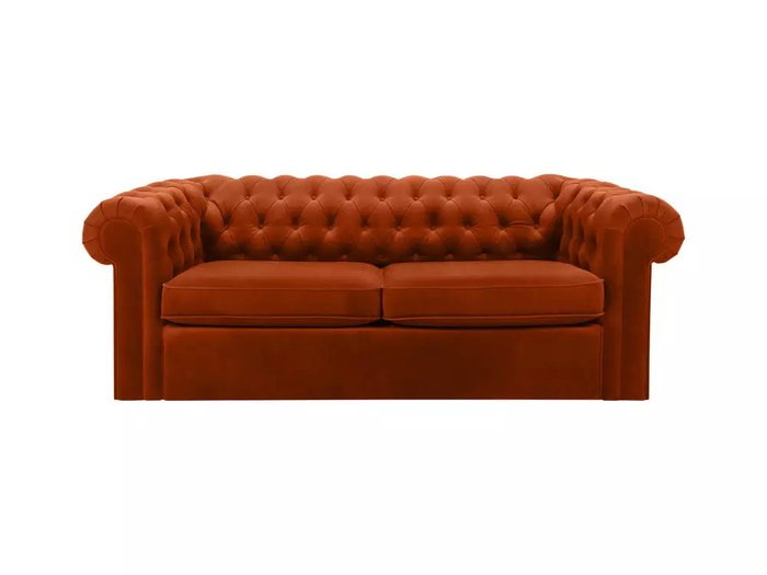 Диван Chesterfield терракотового цвета