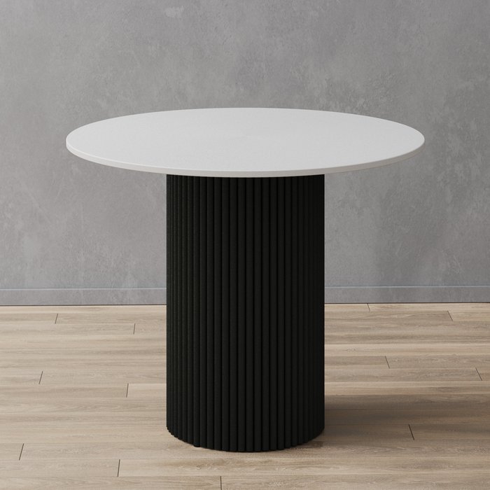 Обеденный стол Trubis Wood L 90 бело-черного цвета - лучшие Обеденные столы в INMYROOM