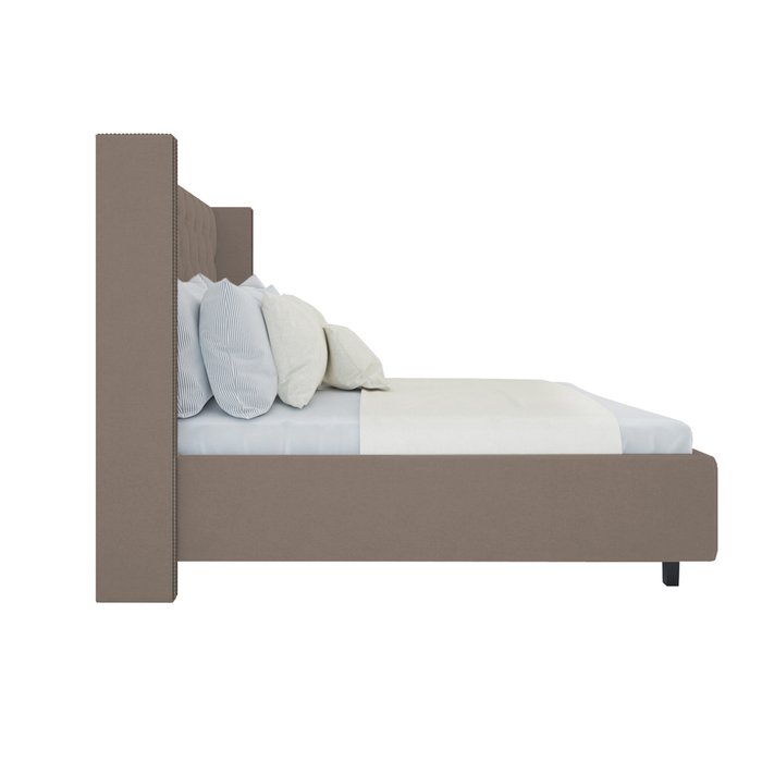 Кровать с декоративными гвоздиками "Wing" Велюр Серый 160x200 - купить Кровати для спальни по цене 102000.0