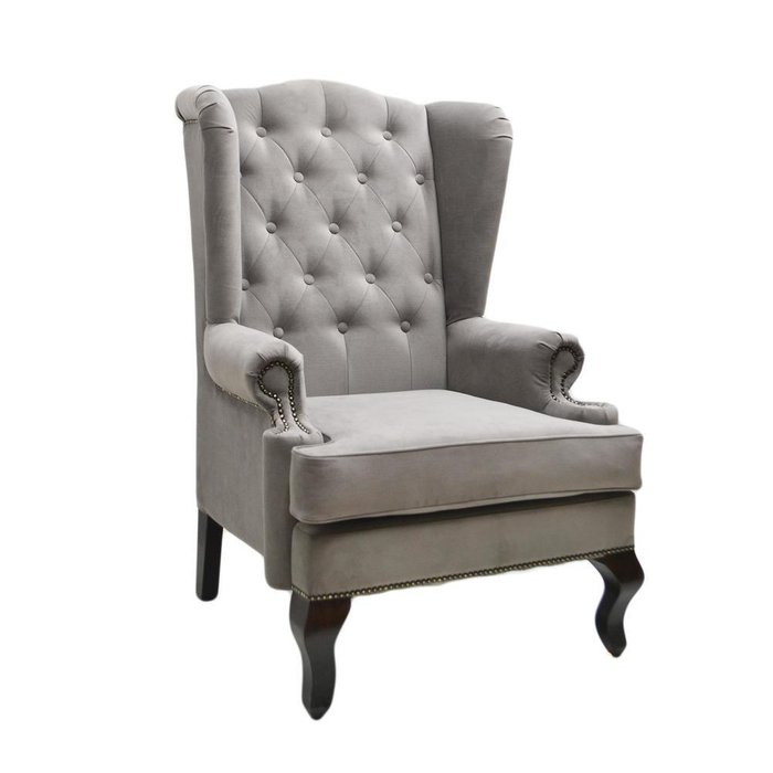 Каминное кресло с ушами тёмно-серого цвета - купить Интерьерные кресла по цене 61000.0
