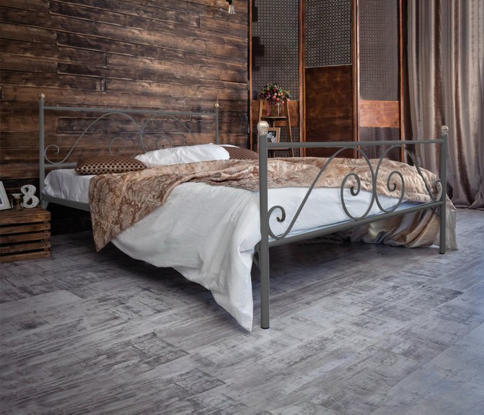 Кованая кровать Анталия 160х200 серого цвета - лучшие Кровати для спальни в INMYROOM