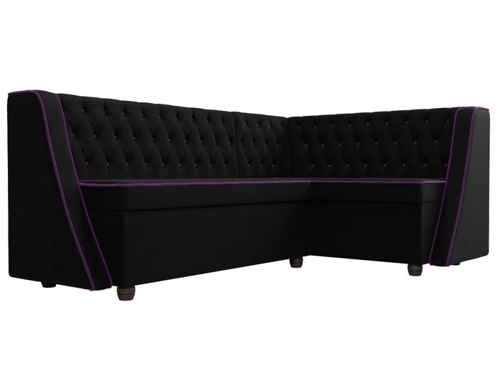 Кухонный угловой диван Лофт черного цвета правый угол - лучшие Угловые диваны в INMYROOM