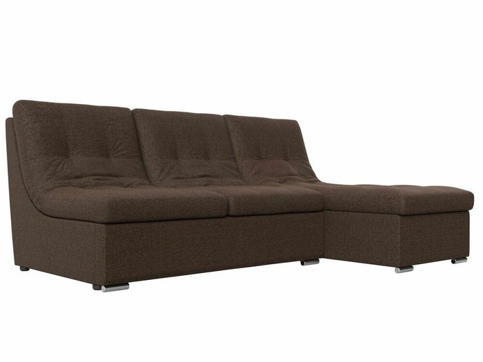 Угловой диван-кровать Релакс коричневого цвета угол правый