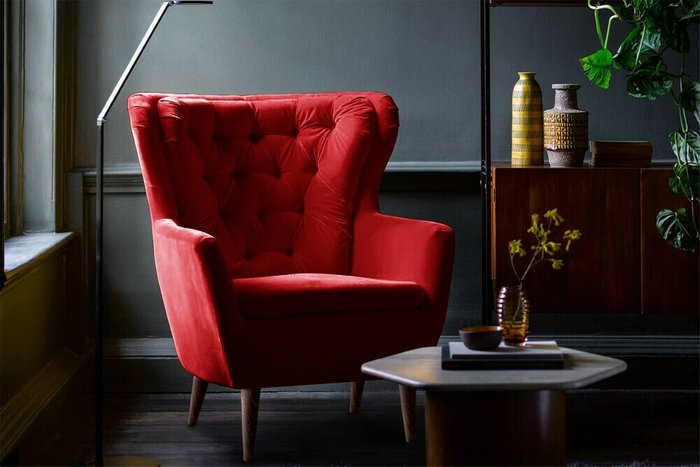Кресло Дерби красного цвета - купить Интерьерные кресла по цене 37700.0