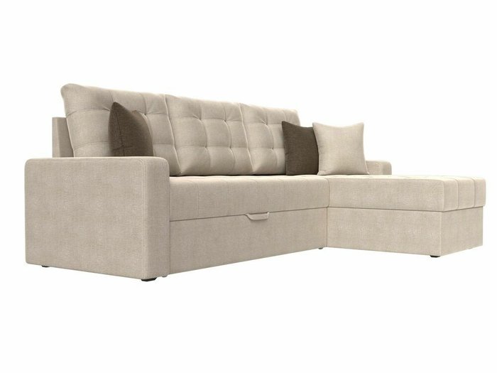 Угловой диван-кровать Ливерпуль  бежевого цвета правый угол - лучшие Угловые диваны в INMYROOM