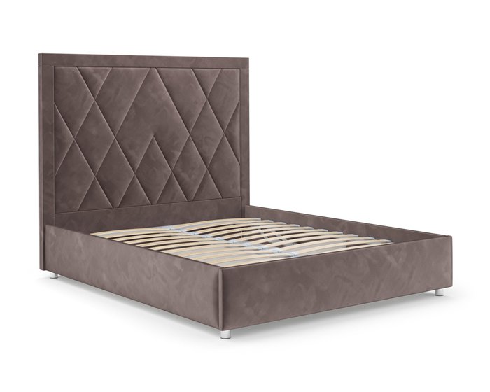 Кровать Треви 160х190 серо-коричневого цвета с подъемным механизмом (вельвет) - лучшие Кровати для спальни в INMYROOM