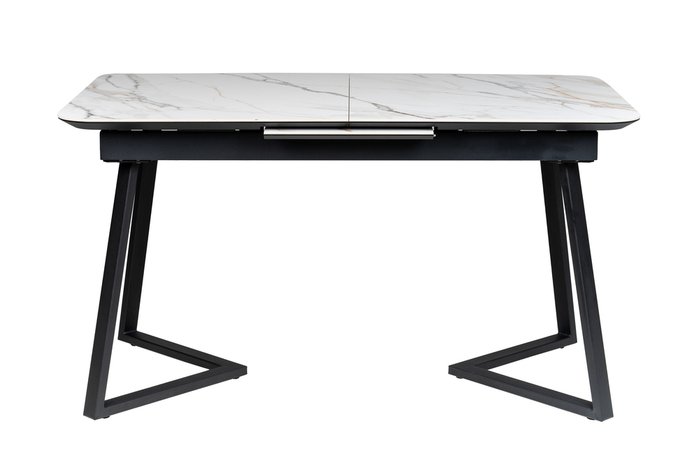 Раздвижной обеденный стол Роналдо 140 бежево-черного цвета - купить Обеденные столы по цене 75920