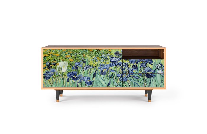 Тумба под TV T7 Irises by Vincent van Gogh с корпусом цвета орех Тумба под TV T7 Irises by Vincent van Gogh с корпусом цвета орех
