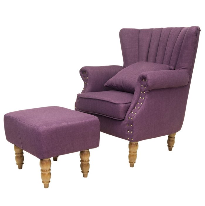 Кресло с пуфом Lab violet