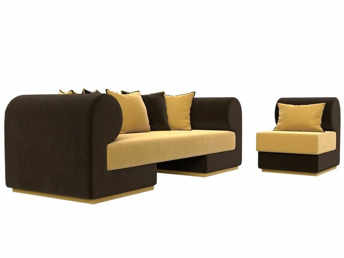 Набор мягкой мебели Кипр 2 желто-коричневого цвета - лучшие Комплекты мягкой мебели в INMYROOM