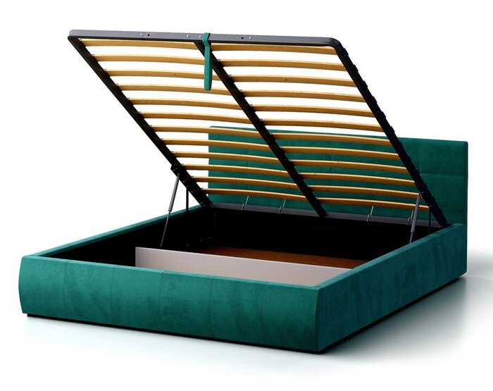 Кровать Венера-1 160х190 зеленого цвета с подъемным механизмом (велюр) - лучшие Кровати для спальни в INMYROOM