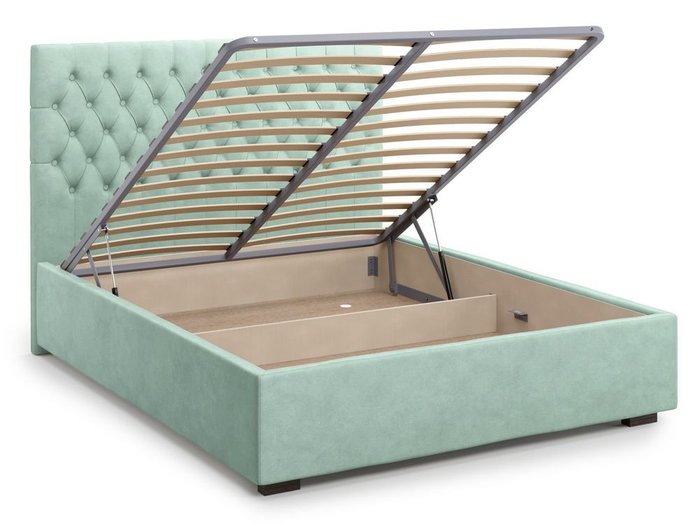 Кровать с подъемным механизмом Nemi 180х200 мятного цвета - лучшие Кровати для спальни в INMYROOM