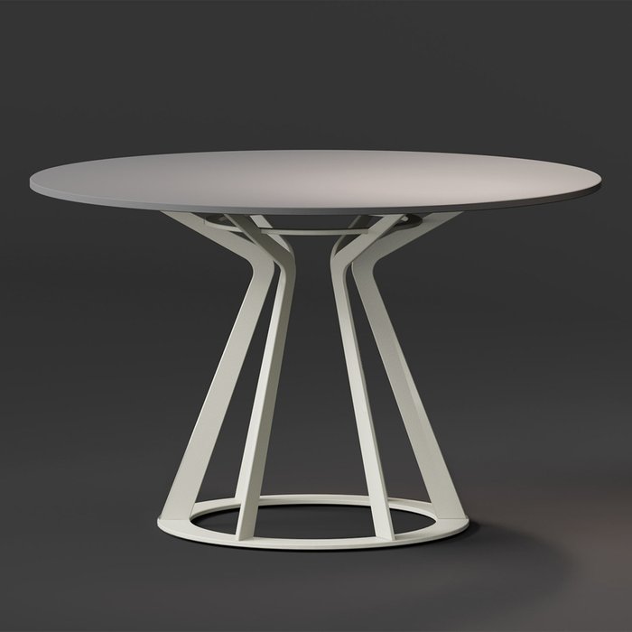 Стол обеденный Mercury серого цвета на белой опоре - купить Обеденные столы по цене 65800.0