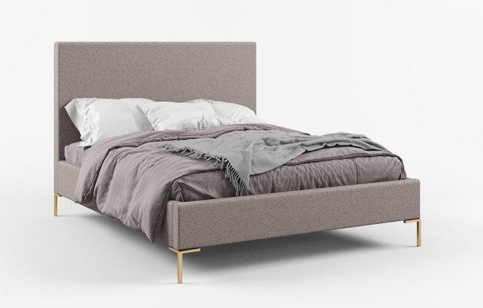 Кровать мягкая Чарли 140х200 бежевого цвета - лучшие Кровати для спальни в INMYROOM