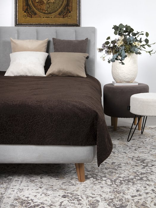 Покрывало Uno Senora Chocolate 140x210 темно-коричневого цвета Покрывало Uno Senora Chocolate 140x210 темно-коричневого цвета