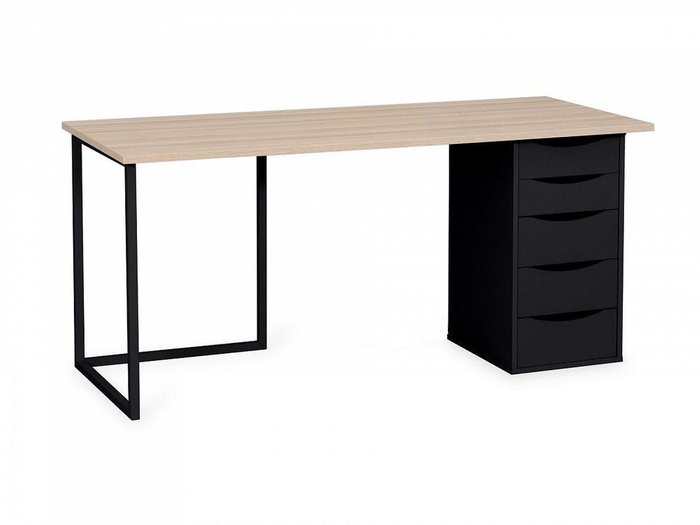 Письменный стол Board 140x50 с черным основанием  - лучшие Письменные столы в INMYROOM