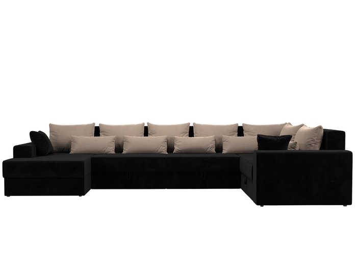 Угловой диван-кровать Мэдисон черно-бежевого цвета - купить Угловые диваны по цене 93300.0
