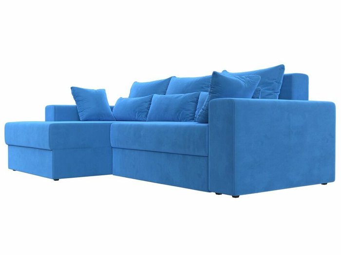Угловой диван-кровать Майами темно-голубого цвета левый угол - лучшие Угловые диваны в INMYROOM