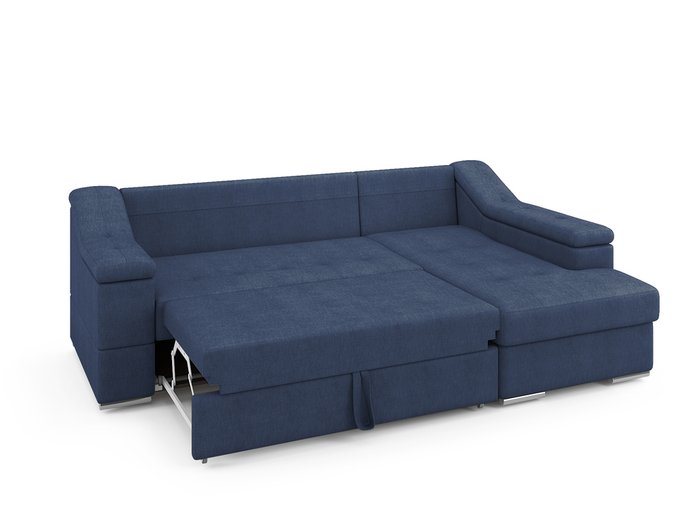 Угловой раскладной диван Liverpool правый синего цвета - купить Угловые диваны по цене 86600.0
