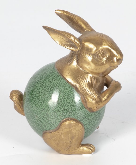 Фигурка Зайчик золотисто-зеленого цвета - купить Фигуры и статуэтки по цене 13091.0