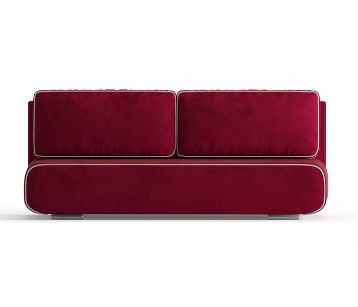 Диван-кровать Рени в обивке из велюра бордового цвета - купить Прямые диваны по цене 27990.0