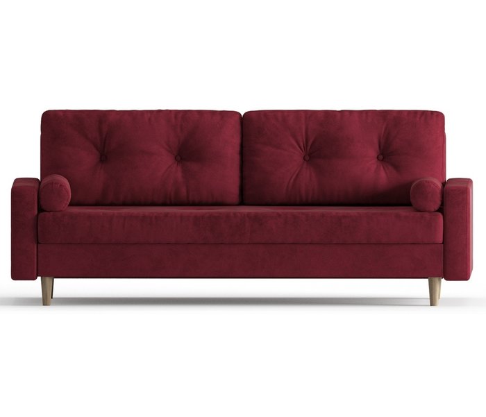 Диван-кровать из велюра Basel бордового цвета - купить Прямые диваны по цене 39490.0