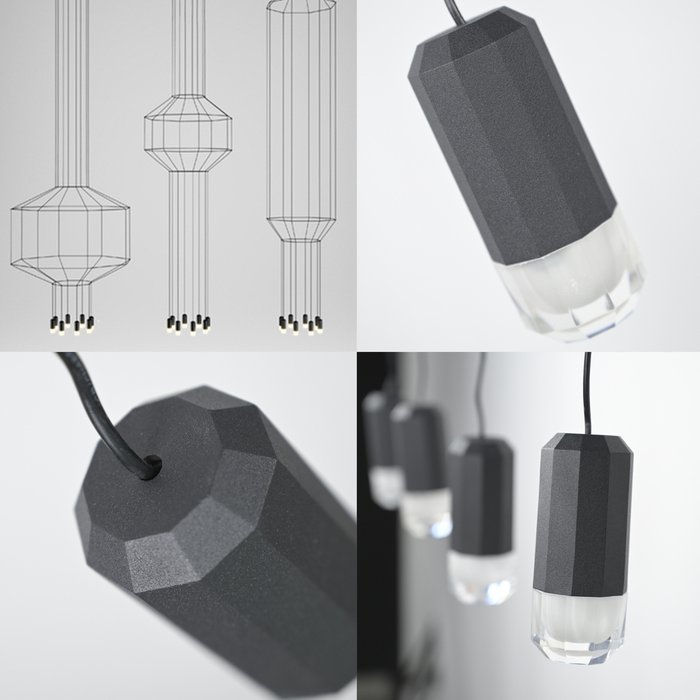 Подвесной светильник Via Wireflow polyhedral 0311 Pendan Light - купить Подвесные люстры по цене 26880.0