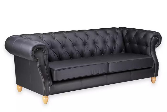 Прямой диван Прадо Премиум черного цвета - купить Прямые диваны по цене 117970.0