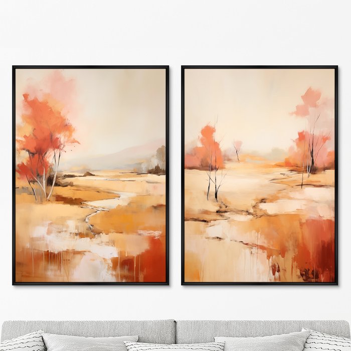 Набор из двух репродукций картин Landscape Collection, Autumn, 2024г. - купить Картины по цене 49998.0