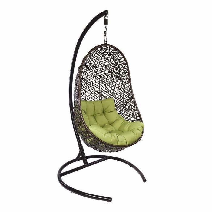 Кресло подвесное Easy черно-зеленого цвета