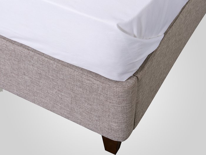 Кровать в обивке из ткани бежевого цвета 140X200 - лучшие Кровати для спальни в INMYROOM