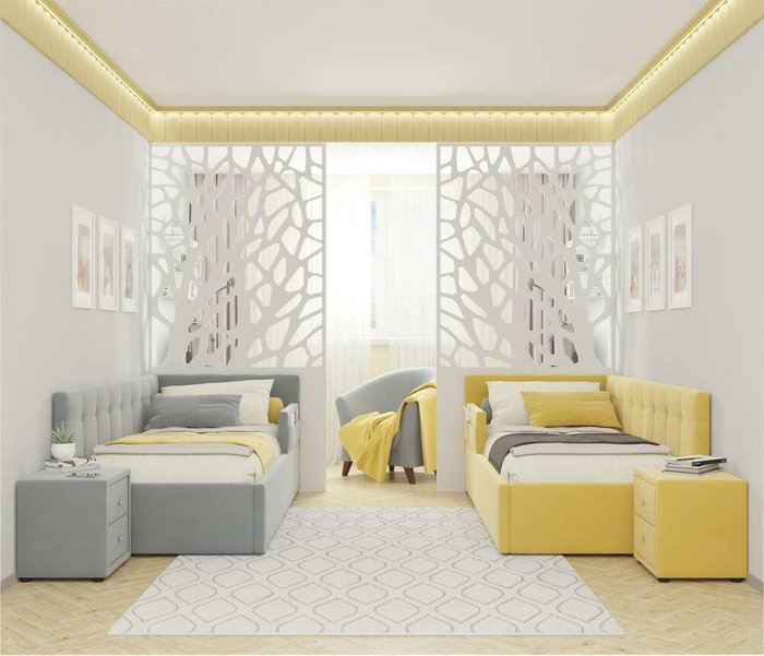Кровать Bonna 90х200 серого цвета с матрасом - купить Кровати для спальни по цене 29100.0