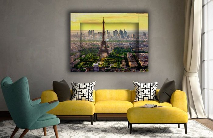 Картина Панорама Париж с Арт рамой 45х35 - купить Картины по цене 6490.0