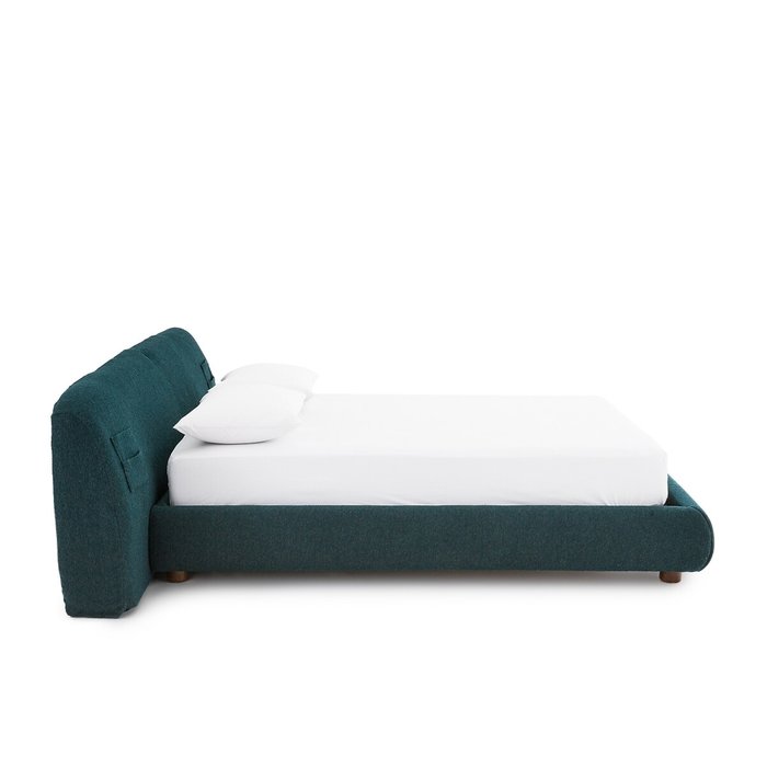 Кроватный Nuvole 160x200 темно-синего цвета без подъемного механизма - лучшие Кровати для спальни в INMYROOM