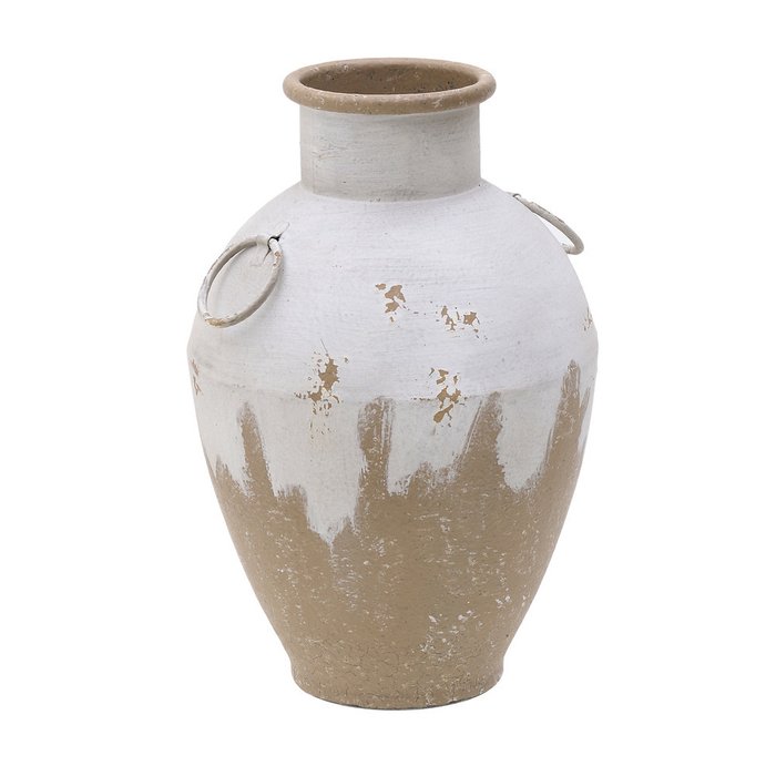 Металлическая ваза бело-золотого цвета