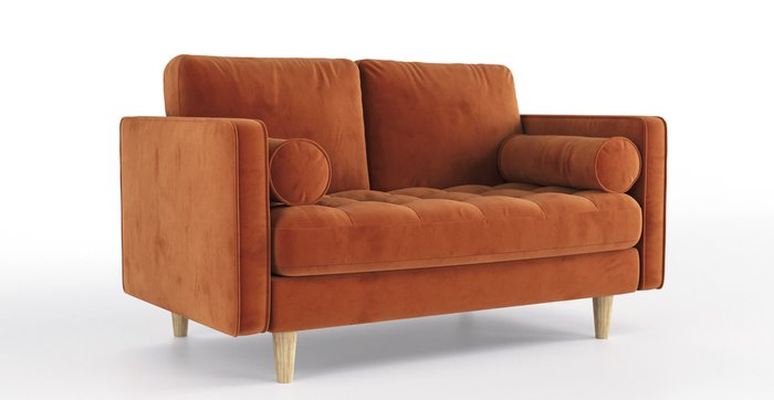 Двухместный диван SCOTT оранжевый - лучшие Прямые диваны в INMYROOM