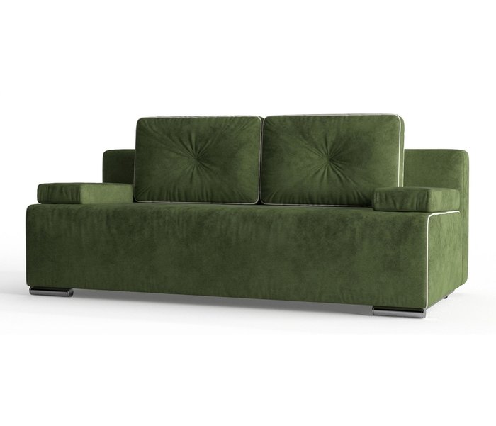 Диван-кровать Роклин в обивке из велюра зеленого цвета