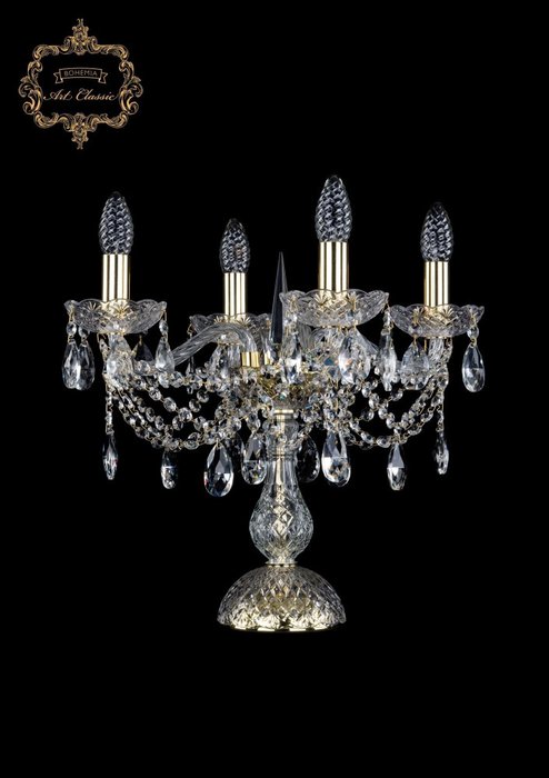 Хрустальная настольная лампа с подвесками Art Classic 44501 12.21.4.141-37.Gd.Sp подсвечник Хрустальная настольная лампа с подвесками Art Classic 44501 12.21.4.141-37.Gd.Sp подсвечник