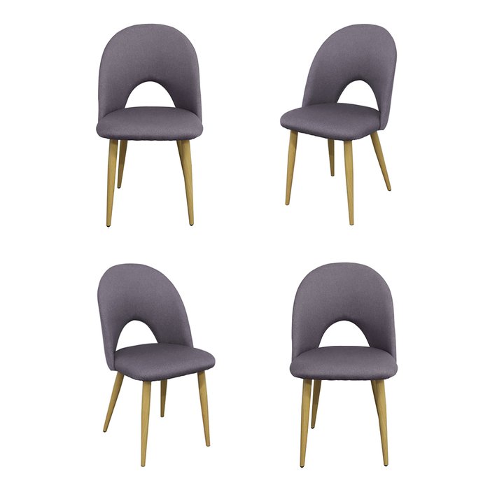 Комплект из четырех стульев Cleo коричневого цвета