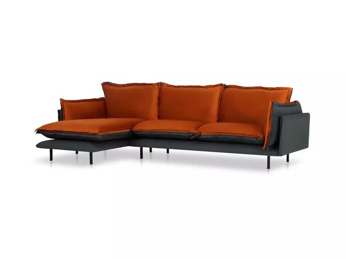 Угловой диван Barcelona серо-оранжевого цвета - купить Угловые диваны по цене 191880.0