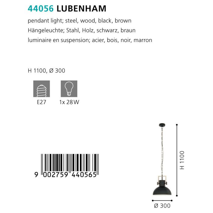 Люстра Eglo Lubenham 44056 - лучшие Подвесные светильники в INMYROOM