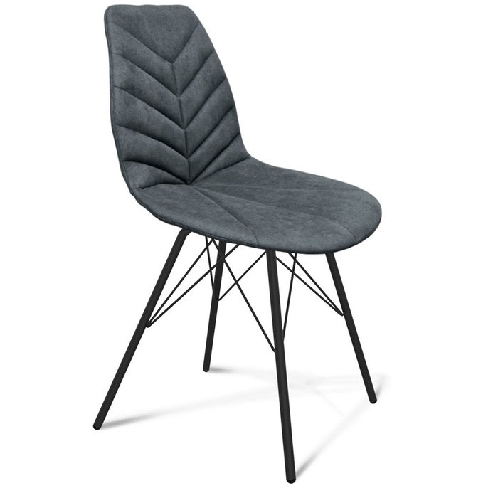 Обеденный стул Megrez серого цвета на металлическом каркасе