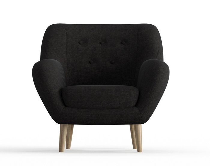 Кресло Cloudy в обивке из рогожки черного цвета - купить Интерьерные кресла по цене 15250.0