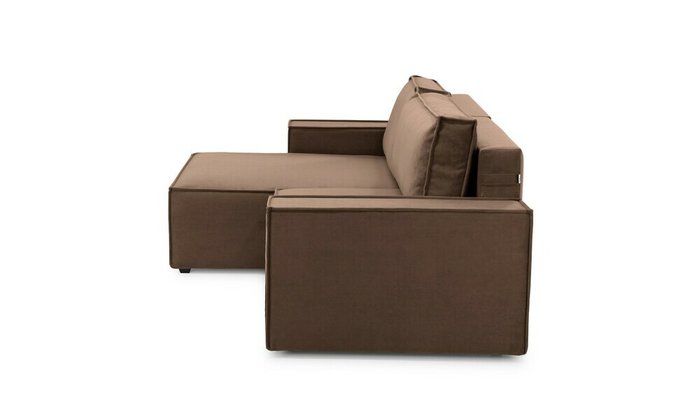 Угловой диван-кровать с оттоманкой Софт 2 коричневого цвета - лучшие Угловые диваны в INMYROOM